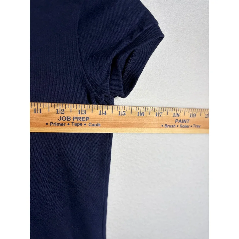 Ralph Lauren Polo Shirt Girls Large 12/14 Navy Blue Excellent Short Sleeve Pique